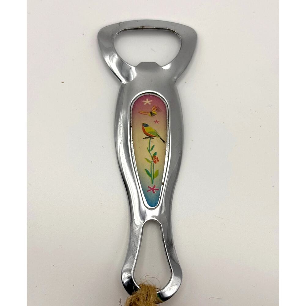 Vintage Bottle Opener Bird and Floral Design Tiki Bar / Bar Top Accessory